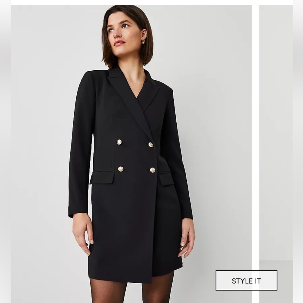 NWT Ann Taylor 0P black blazer dress